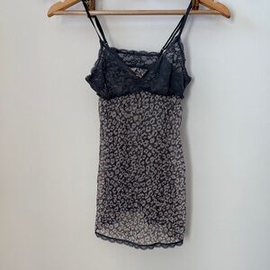Victoria's Secret Black and Gray Leopard Chemise